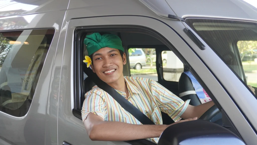 meanwhile, the driver pick up at meeting point