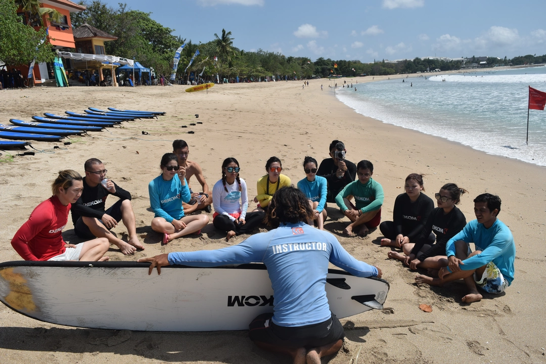 Surf lesson as a water sports activity in Bali for summer