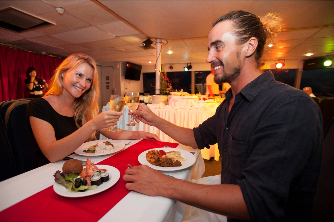 Sunset dinner cruise tourism area for marine activity in Bali